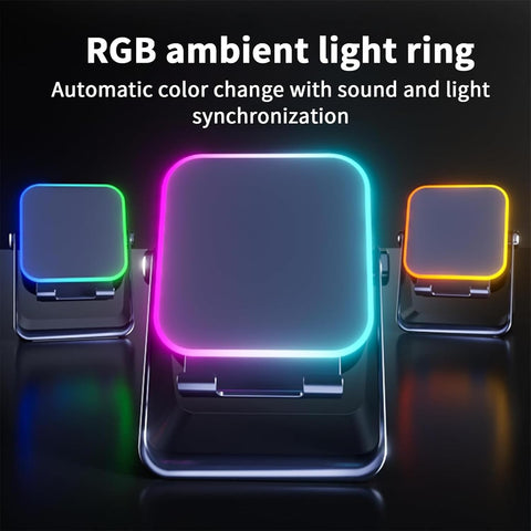 5-in-1 Speaker, 360° Stand, RGB Light, Phone Holder, Wireless Audio
