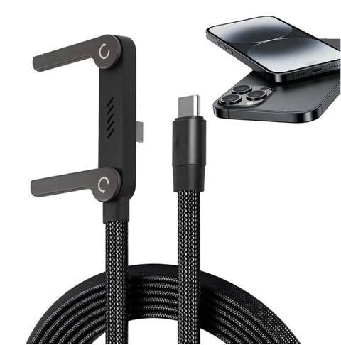 2-in-1 Invisible Holder Charger Cable–240W Fast Charging Cord with Phone Stand