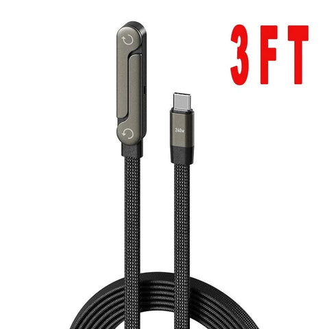 2-in-1 Invisible Holder Charger Cable–240W Fast Charging Cord with Phone Stand